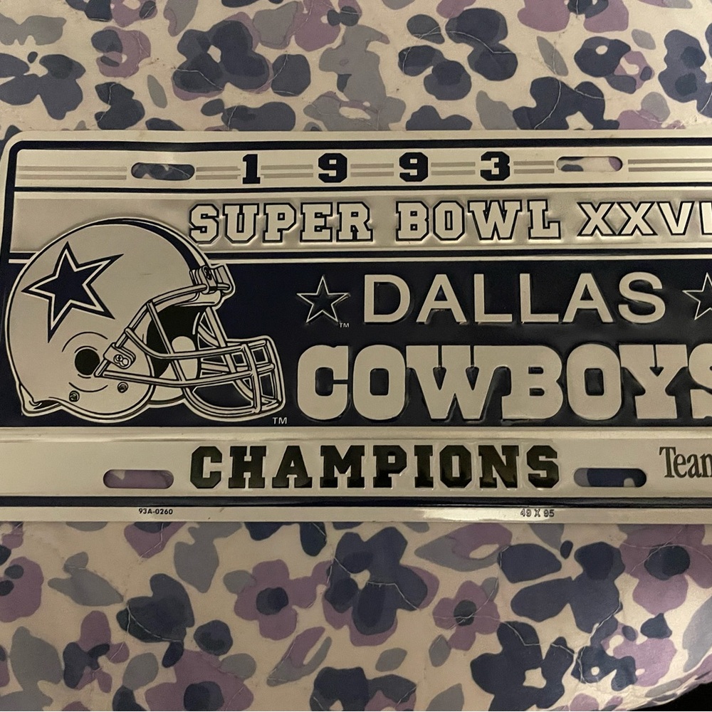 Dallas Cowboys 1993 Super Bowl Champs License Plate